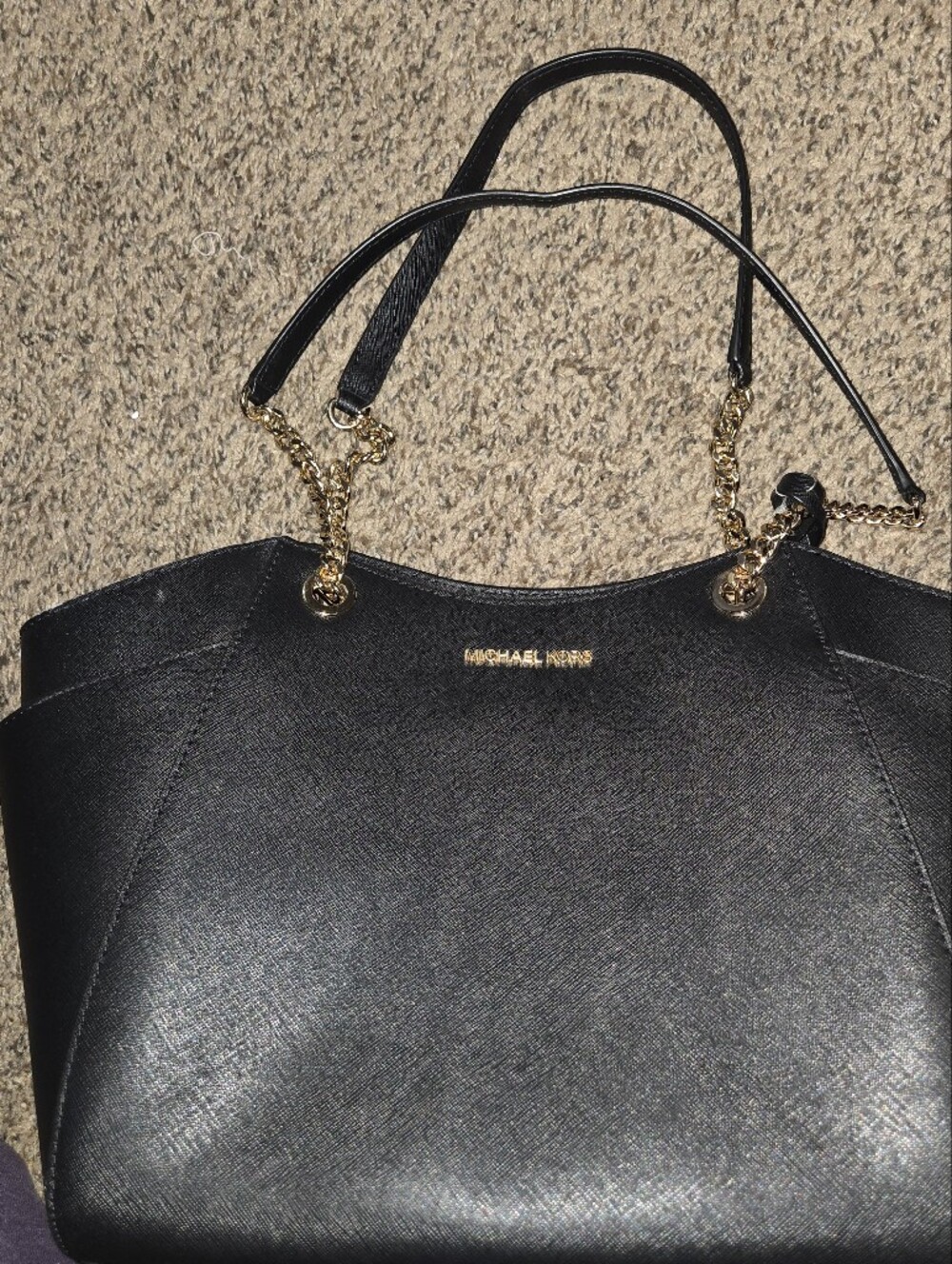 Michael Kors Black Chain-Handle Tote & Matching Wallet